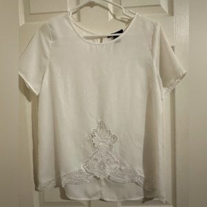 Forever 21 chiffon blouse with lace detailing